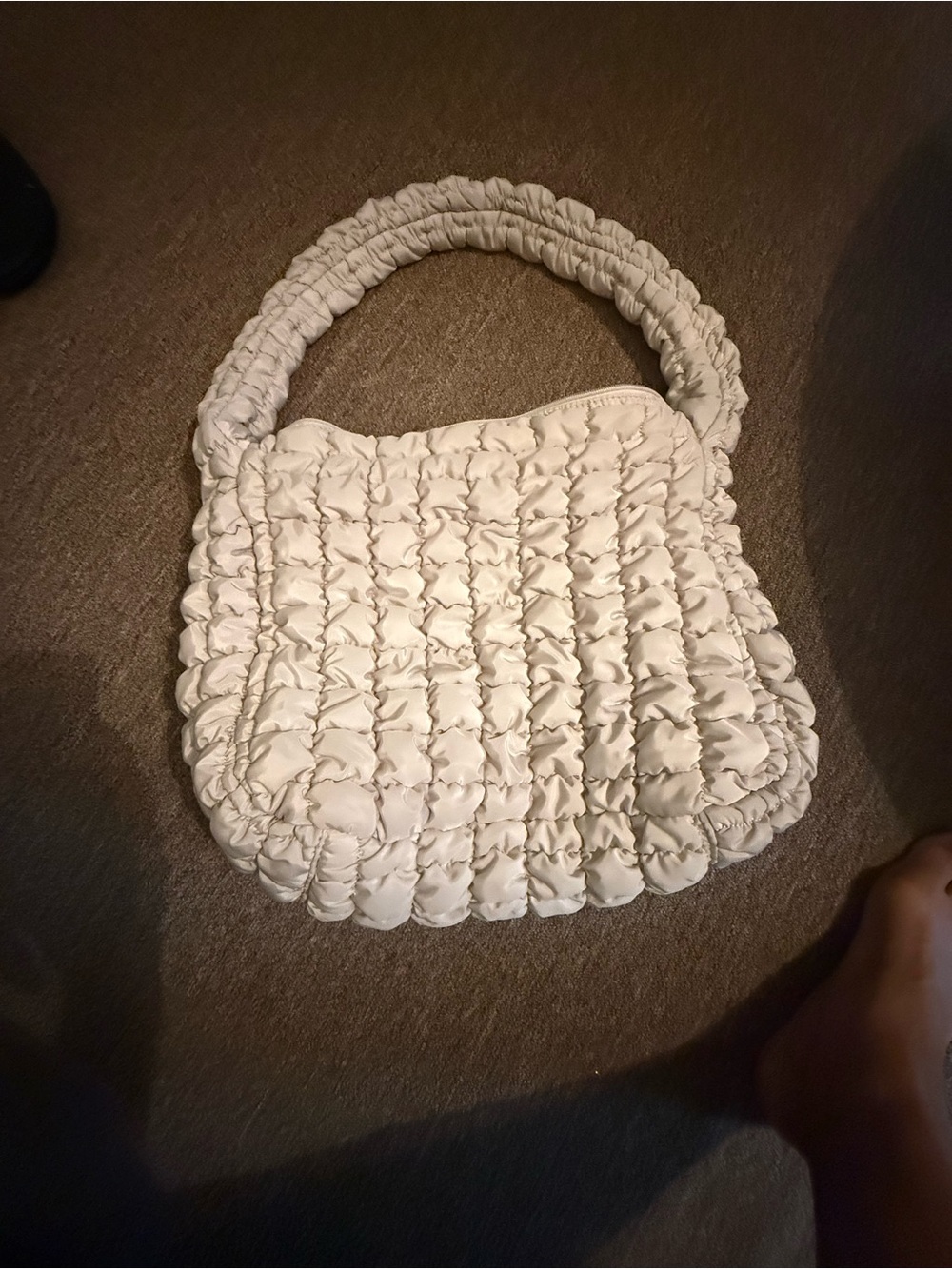 wild fable White Quilted Ruched Hobo Shoulder Bag